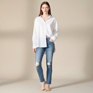 Frame Le Skinny De Jeanne Denim Distressed 27